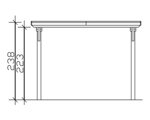 Zeichnung einer Pergola mit Höhenangabe