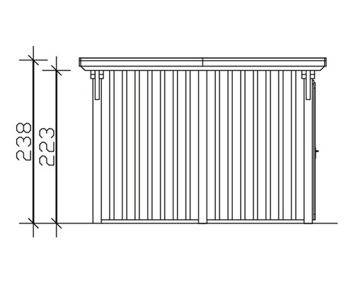Illustration d''un abri de jardin avec indications de dimensions