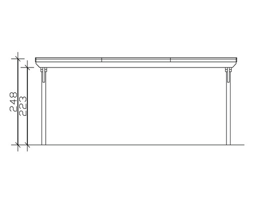 Dessin d''un pavillon avec des mesures de hauteur
