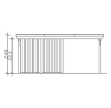 Carport double 2 voitures Skanholz Emsland avec espace de rangement,ancrage pour poteaux 613 x 846 cm ardoise