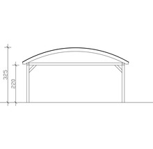 Carport double 2 voitures Skanholz Franken avec ancrage pour poteaux 635 x 541 cm ardoise