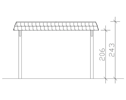 Dessin technique d''un abri avec indications de dimensions