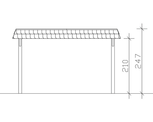 Dessin technique d''une cabane de jardin avec des mesures