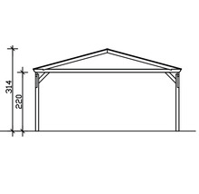 Carport double 2 voitures Skanholz Westerwald avec ancrage pour poteaux 570 x 648 cm ardoise