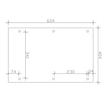 Carport Skanholz Emsland avec ancrage pour poteaux 404 x 604 cm chêne clair