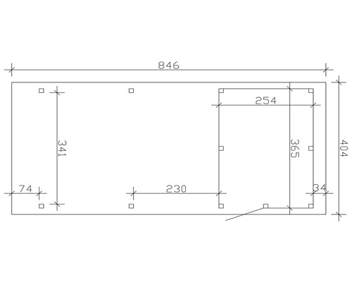 Dessin technique avec des dimensions en millimètres