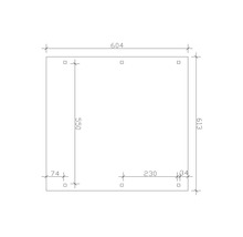 Carport double 2 voitures Skanholz Emsland avec ancrage pour poteaux 613 x 604 cm chêne clair