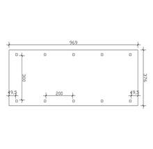 Carport Skanholz Franken avec ancrage pour poteaux 376 x 969 cm chêne clair