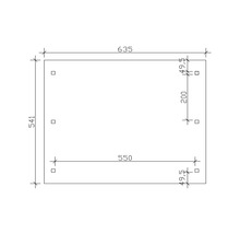 Carport double 2 voitures Skanholz Franken avec ancrage pour poteaux 635 x 541 cm ardoise