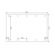 Carport double 2 voitures Skanholz Franken avec ancrage pour poteaux 635 x 969 cm ardoise