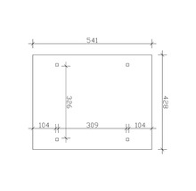 Carport Skanholz Odenwald avec ancrage pour poteaux 428 x 541 cm chêne clair