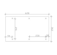 Carport Skanholz Wendland avec film epdm,ancrage pour poteaux 362 x 628 cm ardoise-thumb-2