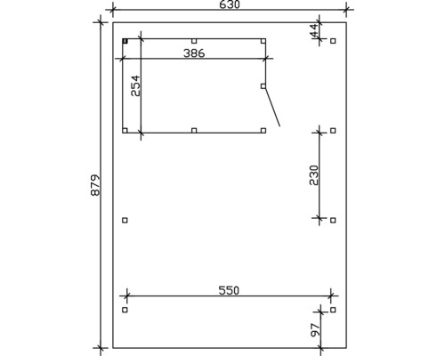Dessin technique avec indications de mesure