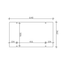 Carport Skanholz Westerwald avec ancrage pour poteaux 362 x 648 cm ardoise