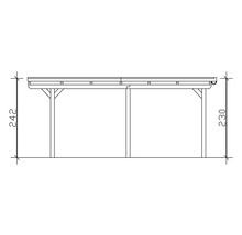 Carport Skanholz Emsland avec ancrage pour poteaux 404 x 604 cm chêne clair