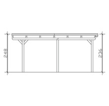 Carport double 2 voitures Skanholz Emsland avec ancrage pour poteaux 613 x 604 cm chêne clair