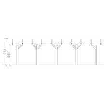 Carport Skanholz Franken avec ancrage pour poteaux 376 x 969 cm chêne clair