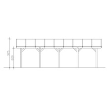 Carport double 2 voitures Skanholz Franken avec ancrage pour poteaux 635 x 969 cm ardoise