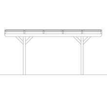 Carport Skanholz Odenwald avec ancrage pour poteaux 428 x 541 cm chêne clair