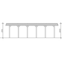 Technische Zeichnung eines Carports mit Maßangaben