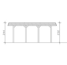 Einzelcarport SKAN HOLZ Spreewald schwarze Blende inkl. EPDM Folie, Pfostenanker 396 x 589 cm imprägniert