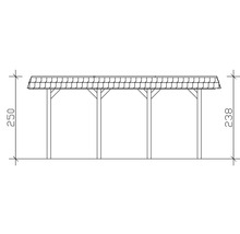 Doppelcarport SKAN HOLZ Spreewald schwarze Blende inkl. EPDM Folie, Pfostenanker 585 x 589 cm imprägniert