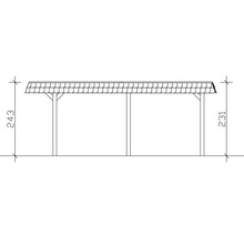 Carport Skanholz Wendland avec film epdm,ancrage pour poteaux 362 x 628 cm ardoise-thumb-3