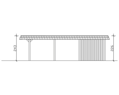 Dessin technique d''un carport avec dimensions