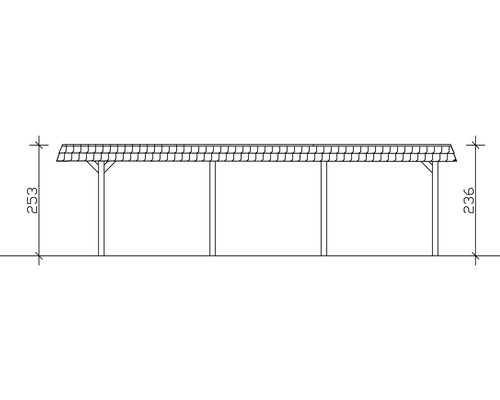 Schéma d''un carport avec dimensions