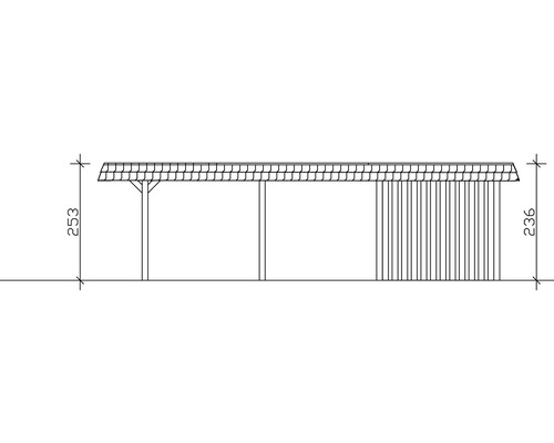 Dessin technique d''un carport avec dimensions