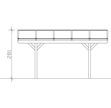 Carport Skanholz Westerwald avec ancrage pour poteaux 362 x 541 cm noyer