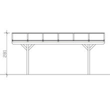 Carport Skanholz Westerwald avec ancrage pour poteaux 362 x 648 cm ardoise