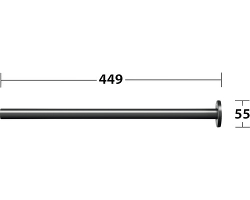 Dessin technique d''une tige avec les dimensions 449 et 55.