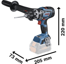 Perceuse-visseuse sans fil avec poignée supplémentaire et dimensions