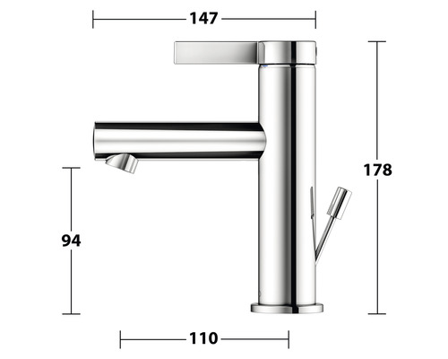 Dimensions d''un robinet de lavabo