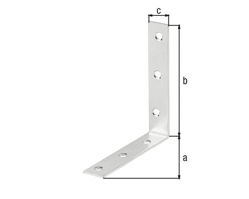 Winkelverbinder mit Löchern und Maßangaben