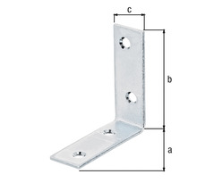 Equerre d''assemblage avec dimensions a, b et c