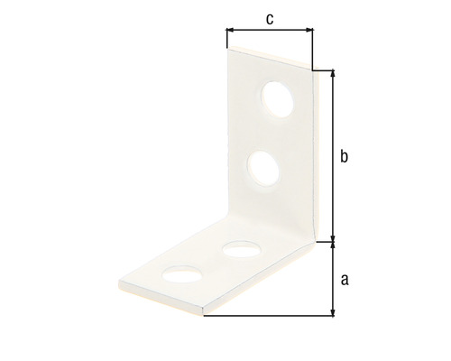 Winkelverbinder mit Löchern und Größenangaben