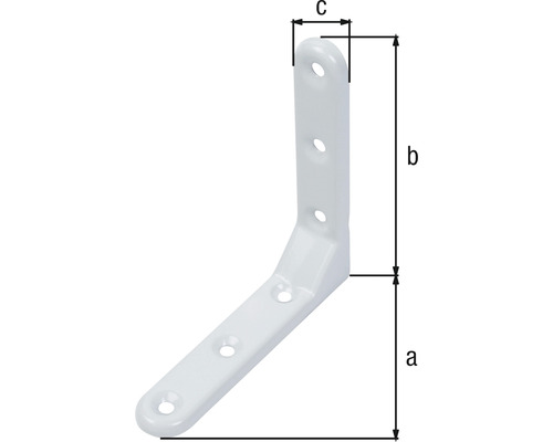 Equerre de fixation avec les dimensions a, b et c