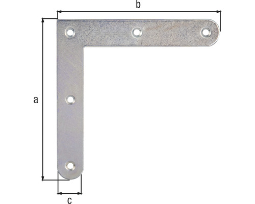 Winkelverbinder mit Abmessungen a, b und c