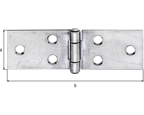 Scharnier mit Schraublöchern und Abmessungsangaben