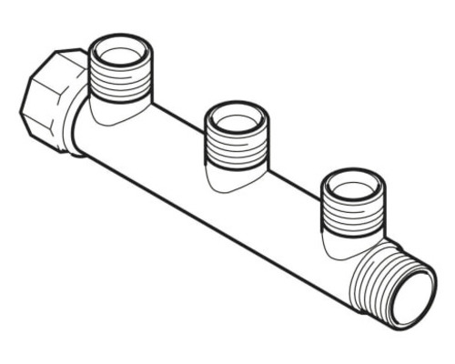 Distributeur avec trois raccords pour tuyaux