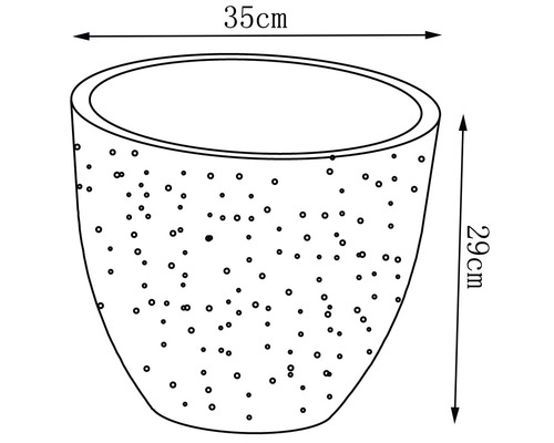 Image d''un pot de fleurs mesurant 35 sur 29 centimètres.