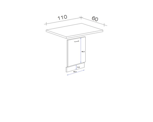 Dessin technique d''une table avec dimensions.