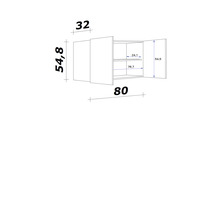 Dessin technique d''un meuble haut avec dimensions.