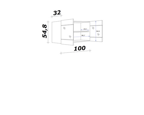 Dessin technique d''une armoire avec dimensions