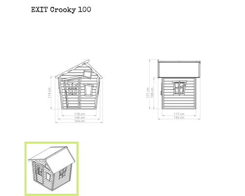 Dimensions de la cabane EXIT Crooky 100