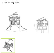 Cabane sur pilotis EXIT Crooky 300 bois avec toboggan rouge-thumb-7