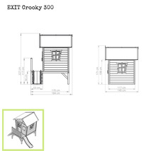 Schéma technique de la cabane de jeux EXIT Crooky 300 avec dimensions