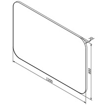 Cadre miroir Cordia TENDER LINE BACKLIGHT LED 80 x 120 cm noir mat IP 44